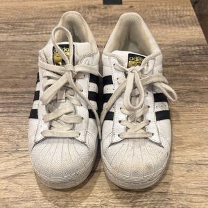 Adidas White and Black Superstar Sneakers